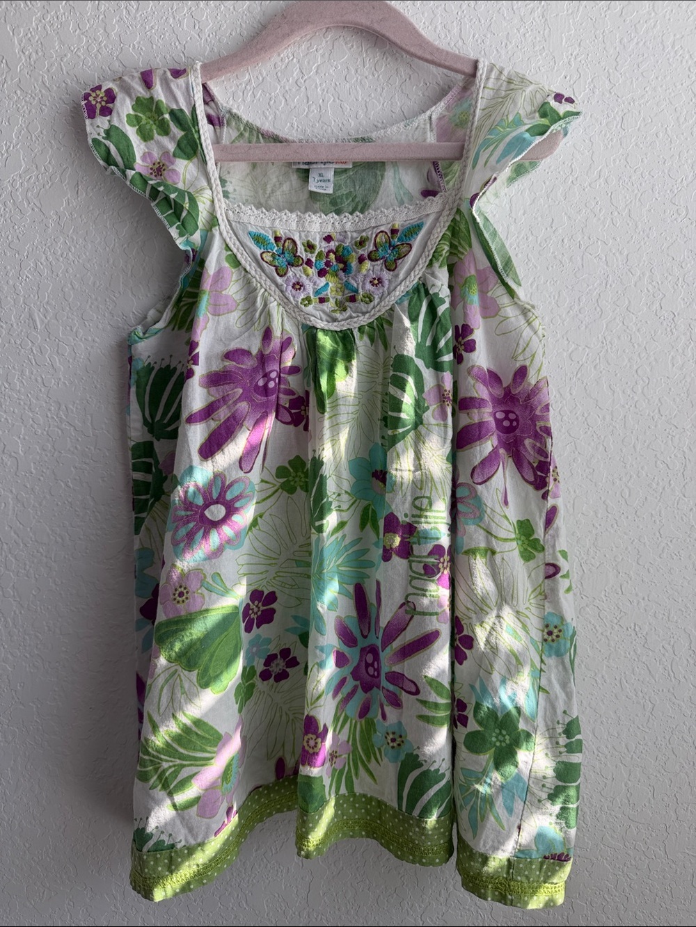 naartjie Girls Cotton Embroidered Butterflies & Floral Print